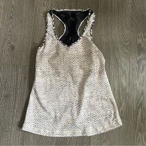 Lululemon Dottie Dash grain leopard cheetah razorback tank top